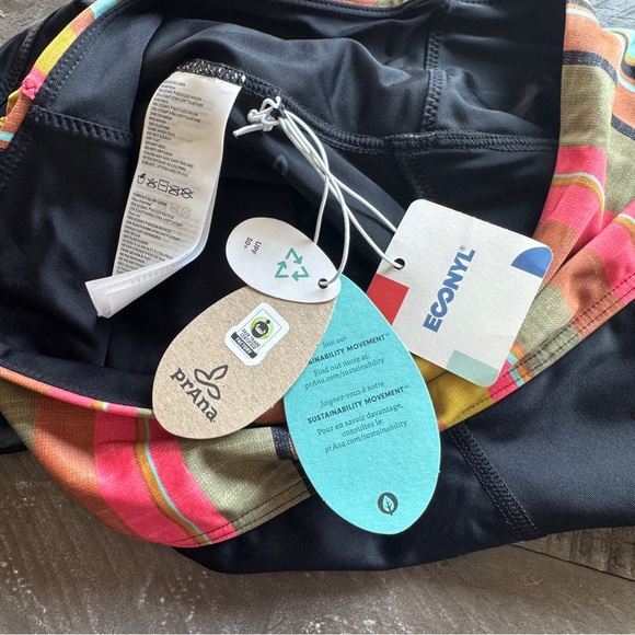 Prana Women’s Aolani Swim Tights Black / Multi-Color Legging NWT Size Med Beach - Picture 3 of 10